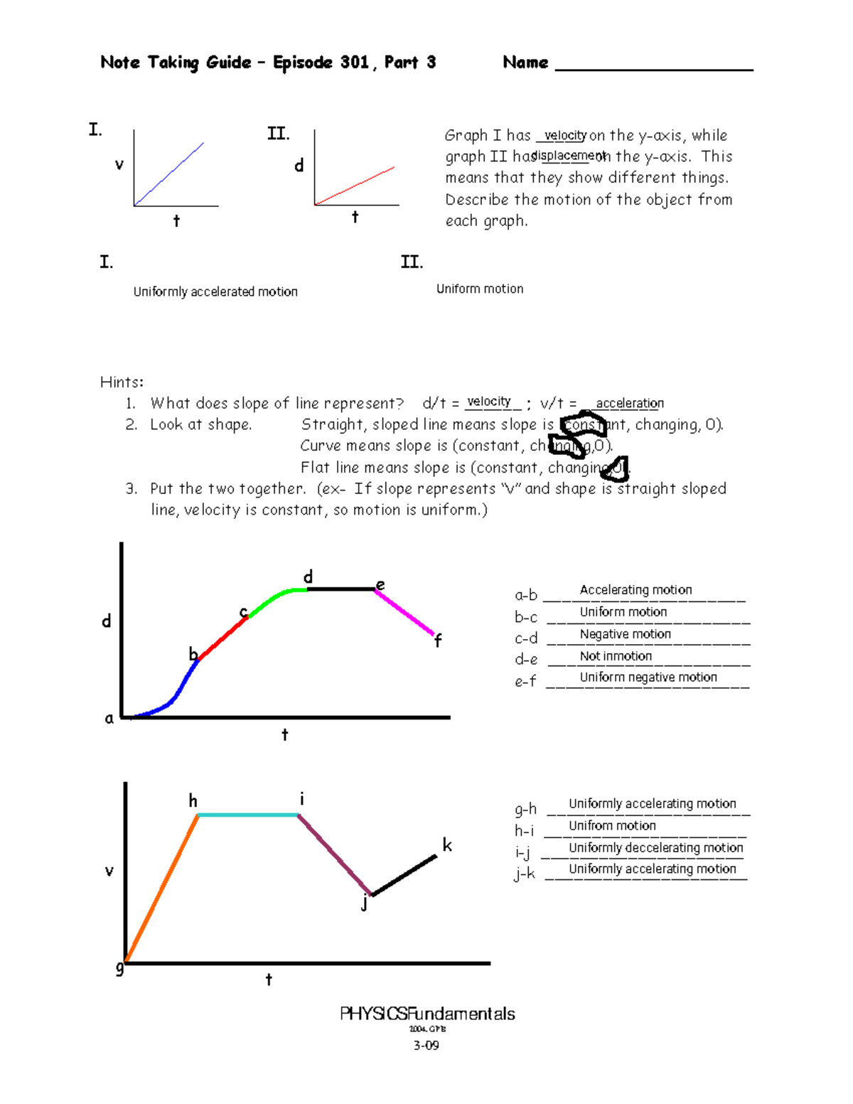 Physics Note Taking Guide: Episode 301, Part 3 (PHYS 2004) - Studocu