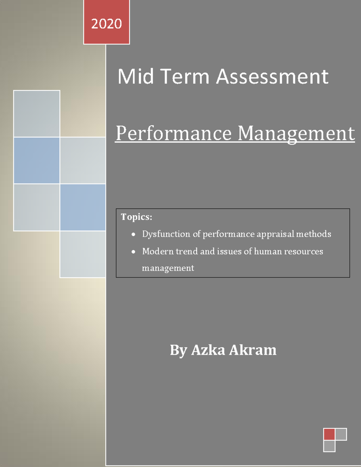 Performance and compensation management - Mid Term Assessment 2020 ...
