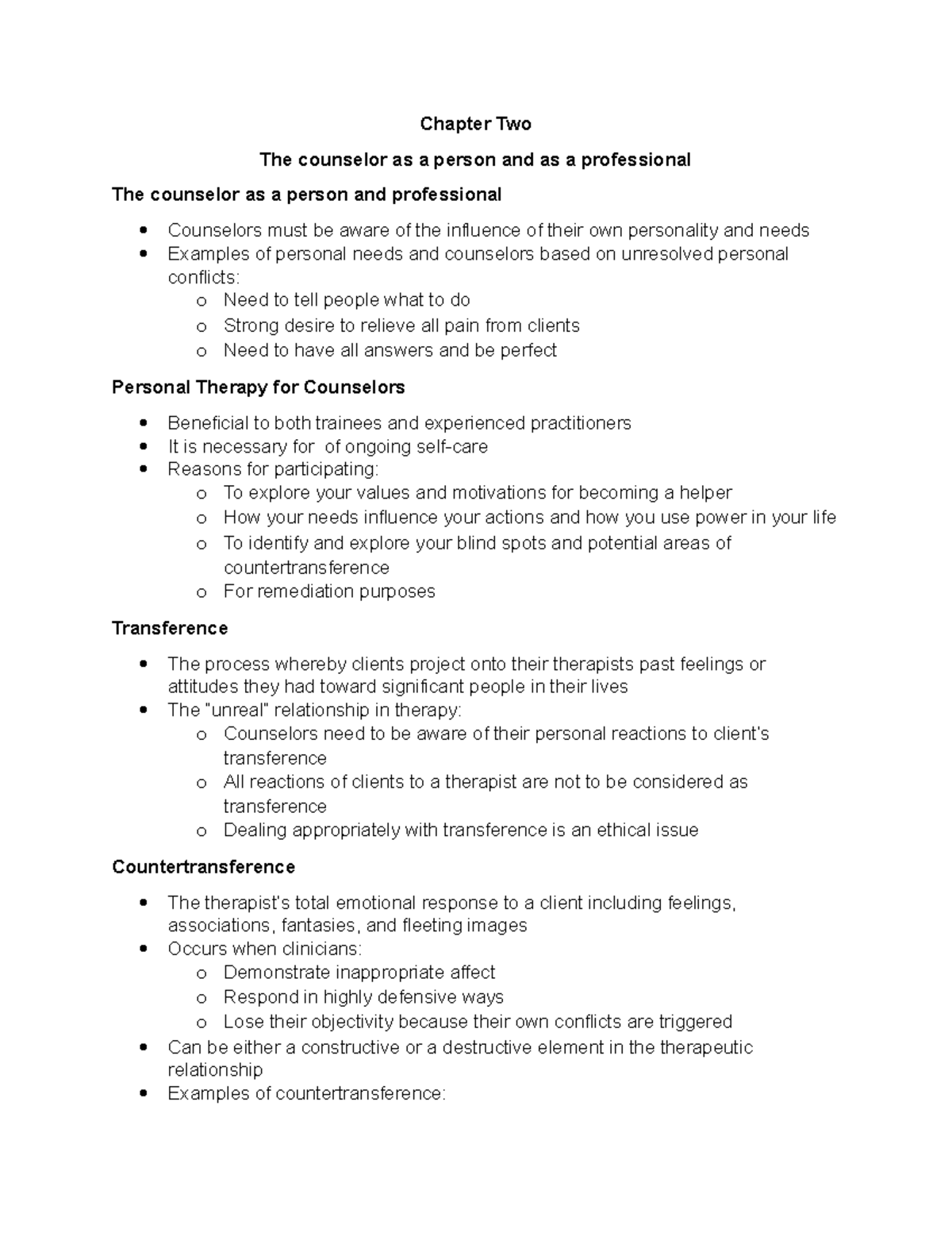 Chapter 2: The Counselor as a Person and Professional - Key Insights ...