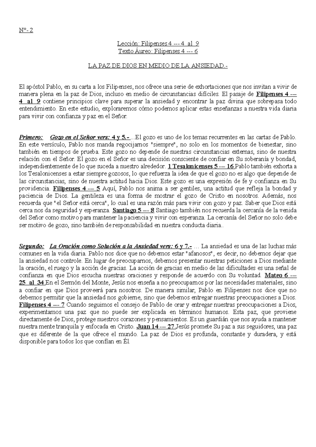 Estudio: La Paz de Dios en Medio de la Ansiedad - Filipenses 4:4-9 ...