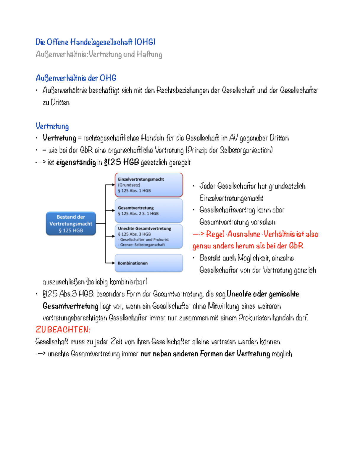 OHG Außenverhältnis: Vertretung & Haftung im Rechtssystem - Studocu