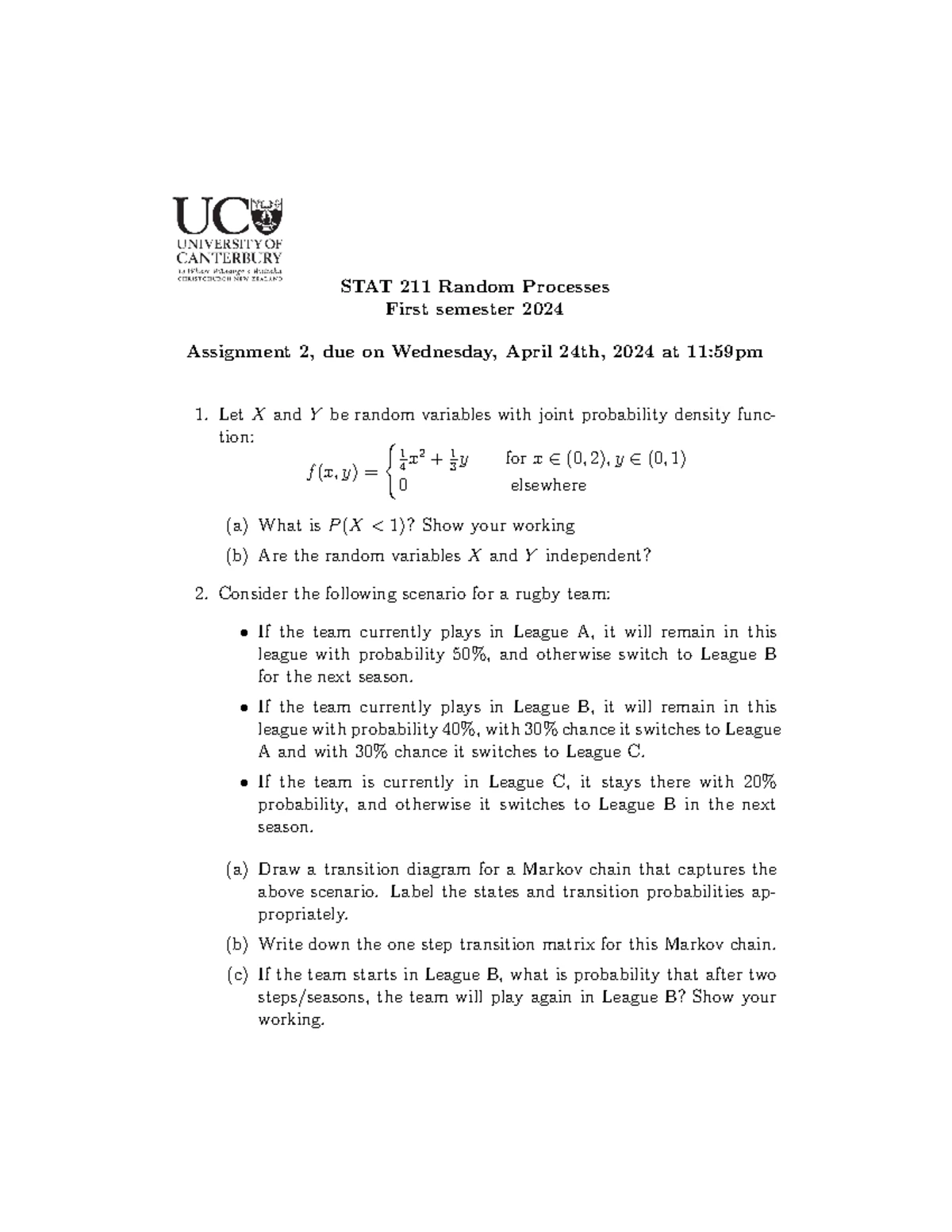 STAT211 24S1 Final Exam Solutions and Analysis - Studocu