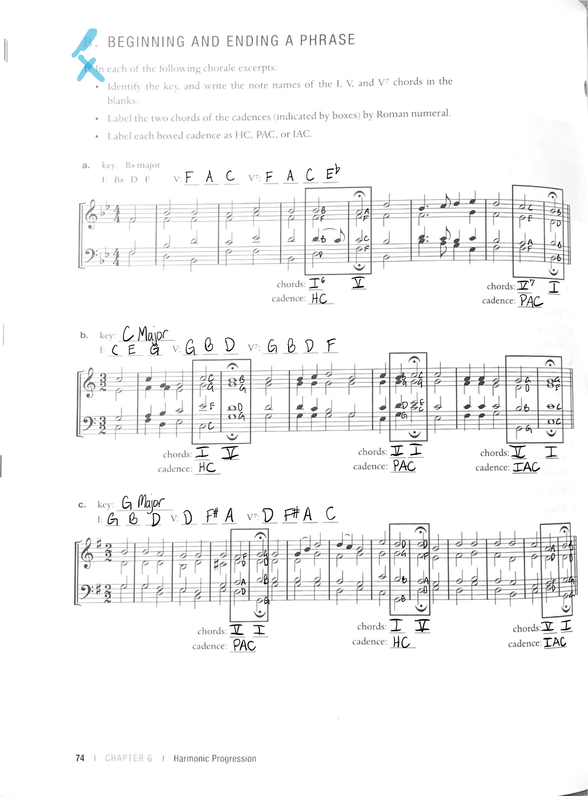 musical structures hw - x BEGINNING AND ENDING A PHRASE In each of the ...