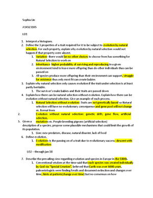 Bio 100 Final Study guide - Chapters 11, 12, and 19 Chapter 11 ...