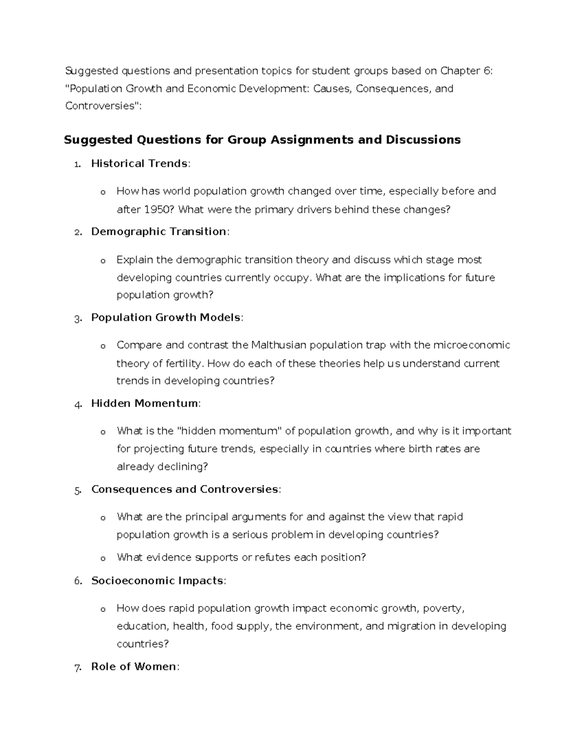 Chapter 6 Discussion Topics & Presentation Ideas: Growth & Development ...