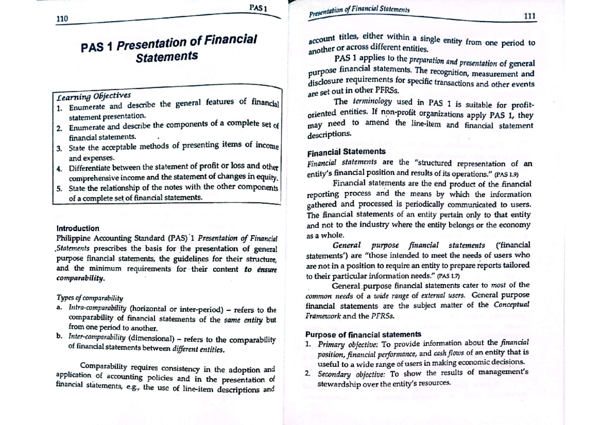 CHAP3-PAS1 Presentation OF Financial Statements - PAS 1 Presentation of ...