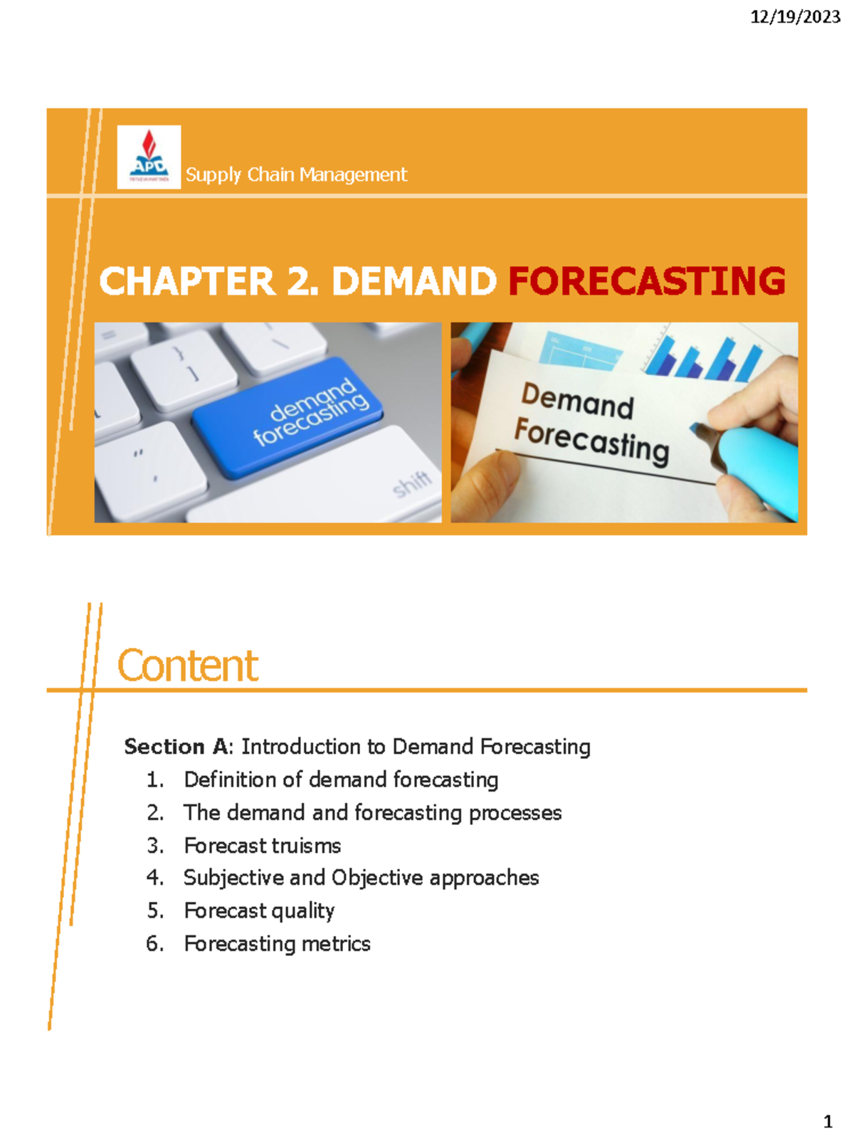 SV - Chapter 2- Demand forecasting Section B-1 - CHAPTER 2. DEMAND ...