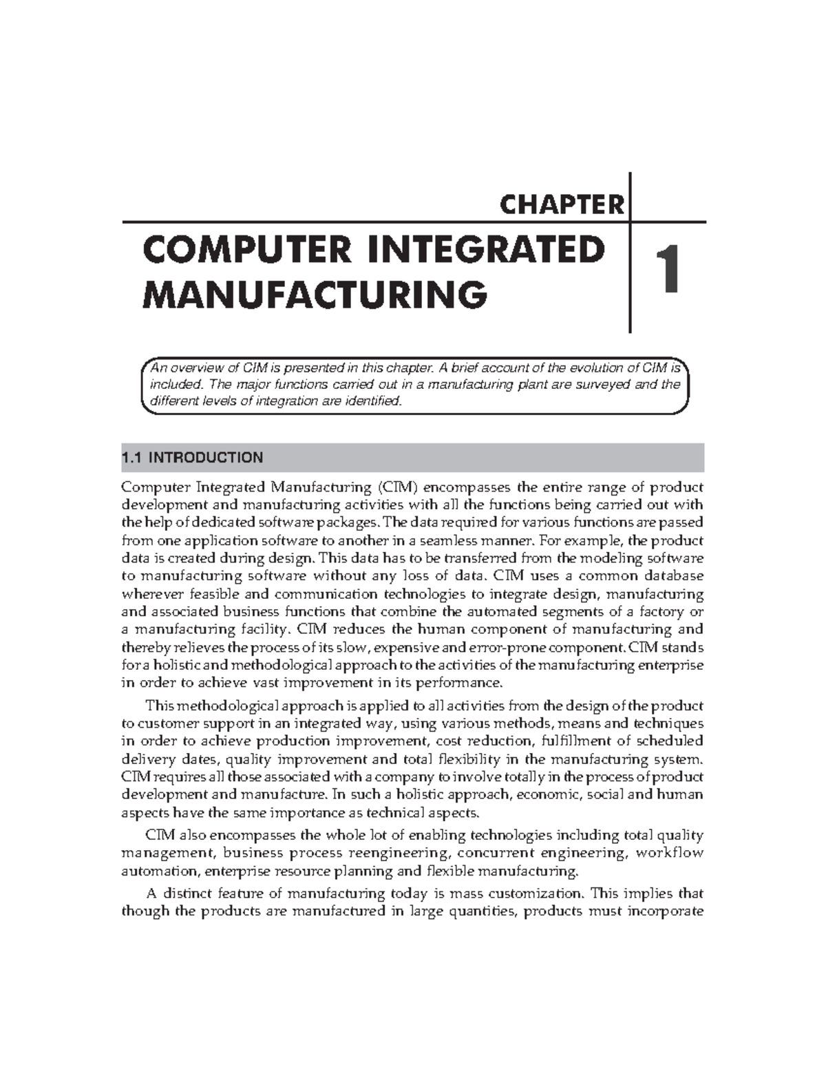 CIM 101 - Overview of Computer Integrated Manufacturing Concepts - Studocu