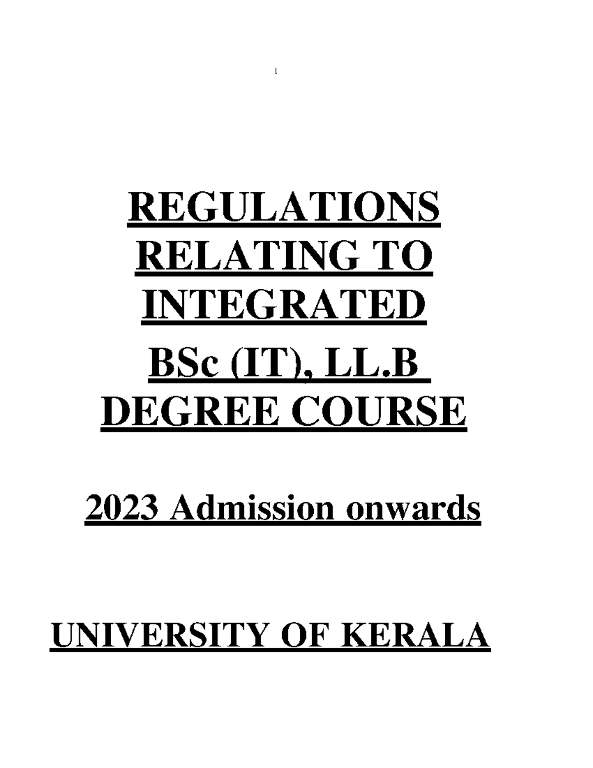 Regulations for Integrated BSc (IT) & LL.B Degree Course 2023 - Studocu