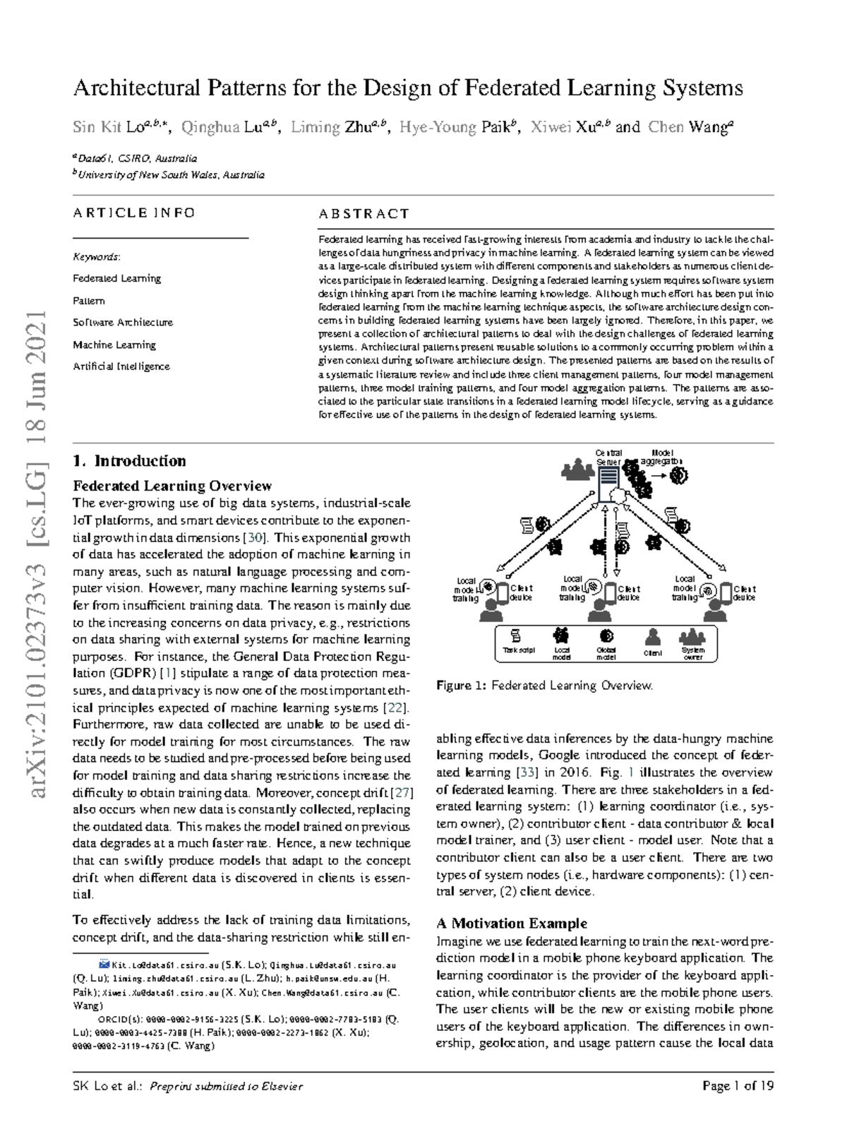 Architectural Patterns for Designing Federated Learning Systems - Studocu