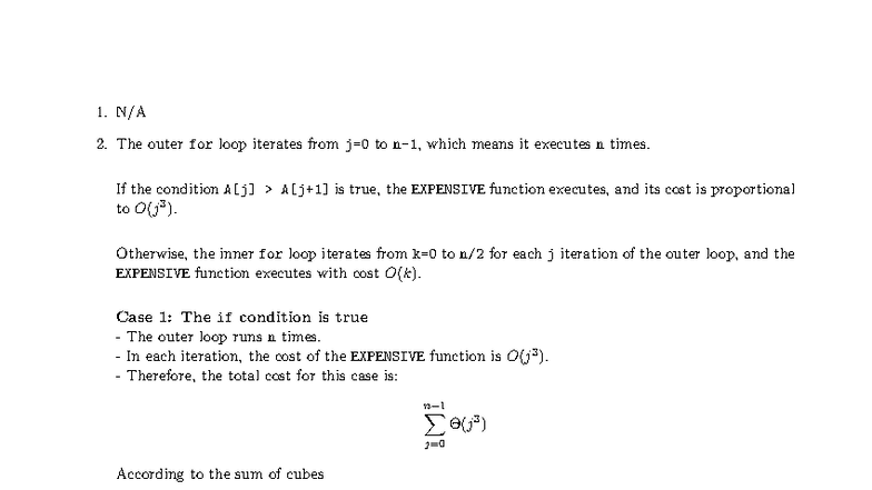 Assignment 1 3490 - Time Complexity Analysis and Pseudocode - Studocu