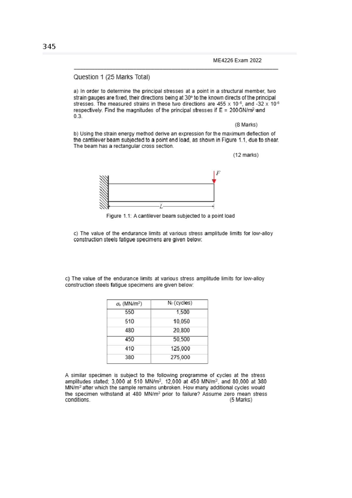 ME4226 - Final Exam 2022: Structural Analysis and Fracture Mechanics ...