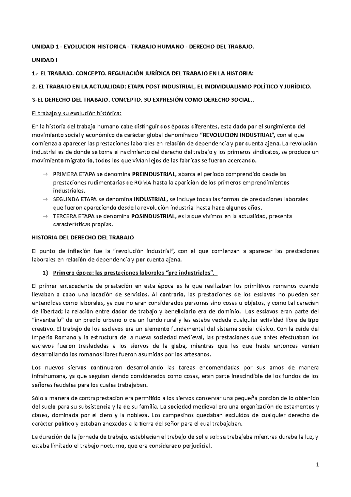 Unidad 1 a 6: Notas del Primer Parcial de Derecho Laboral - Studocu