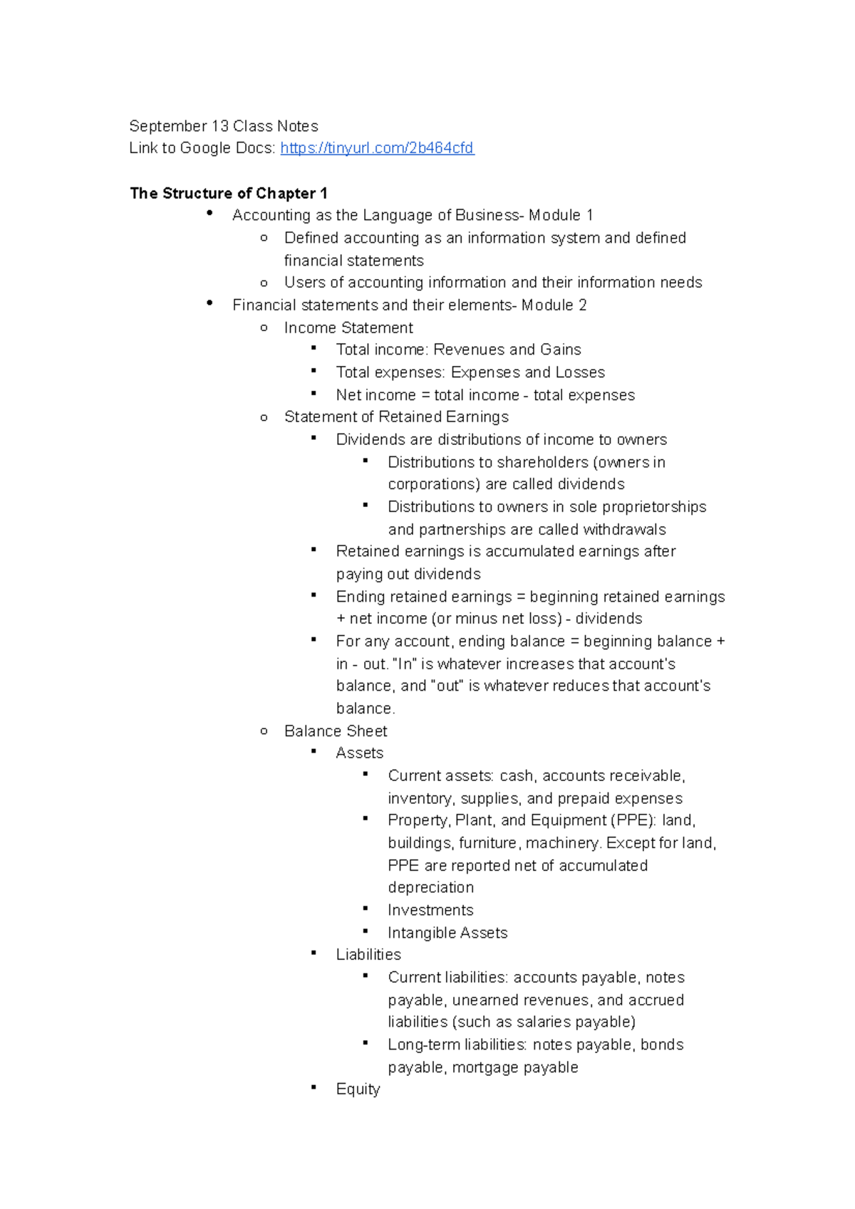 Commerce Class Notes - September 13 - Module Insights and Equations ...