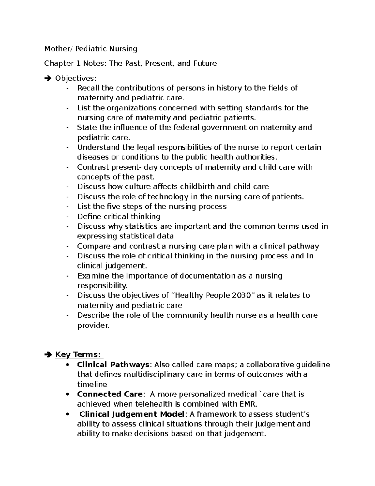 Pediatric Nursing: Maternity Chapter 1 Insights and Key Concepts - Studocu