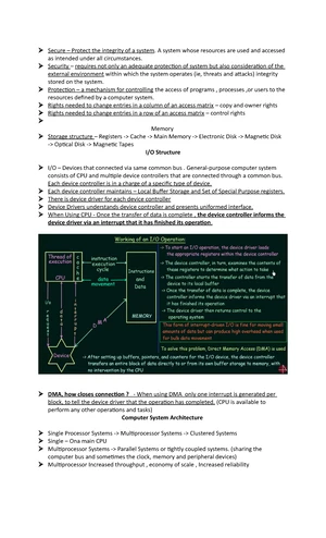 Operating Systems - Study Notes & Assignments - Studocu