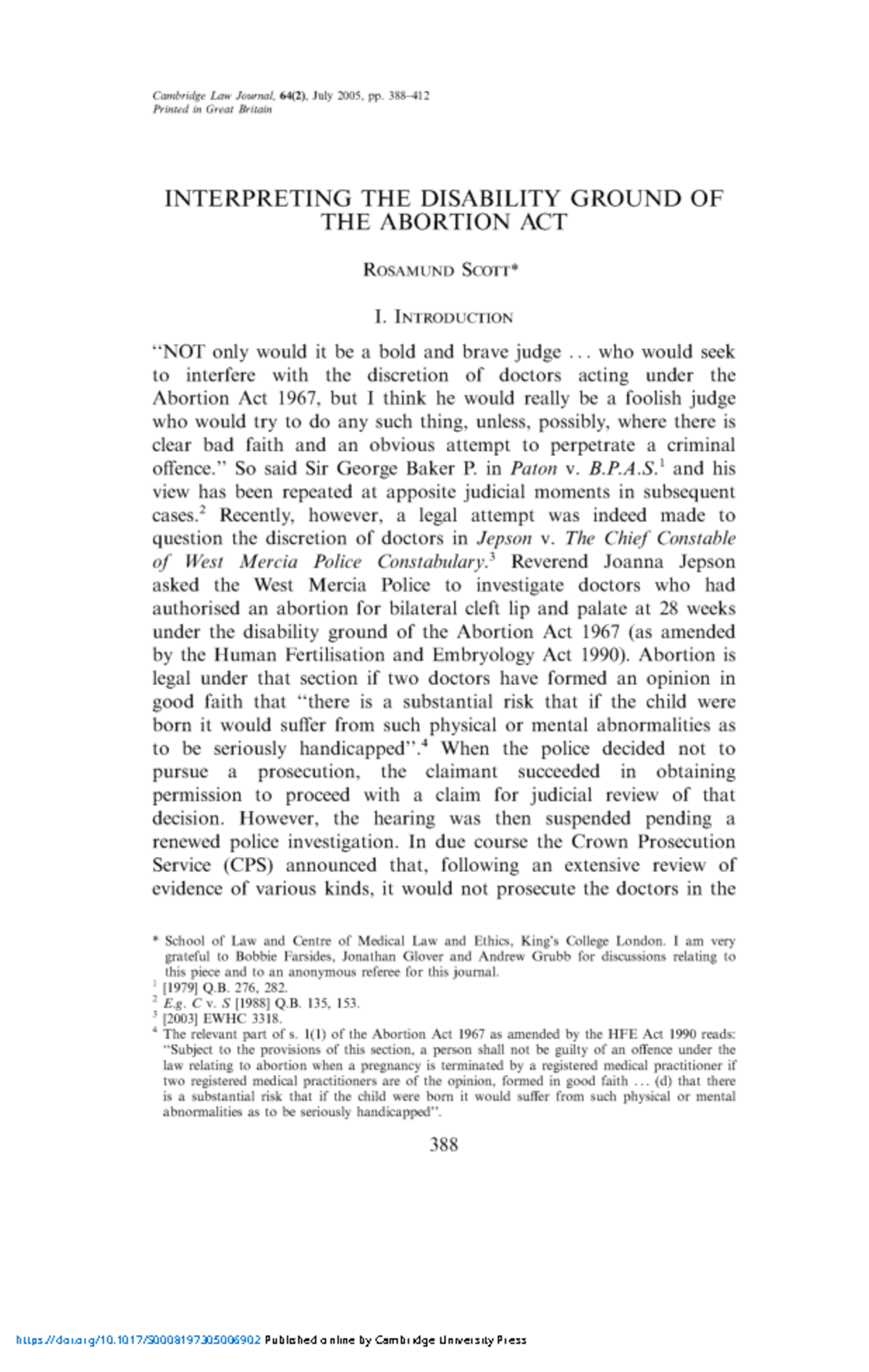Interpreting the Disability Clause of Abortion Act: A Legal Perspective ...
