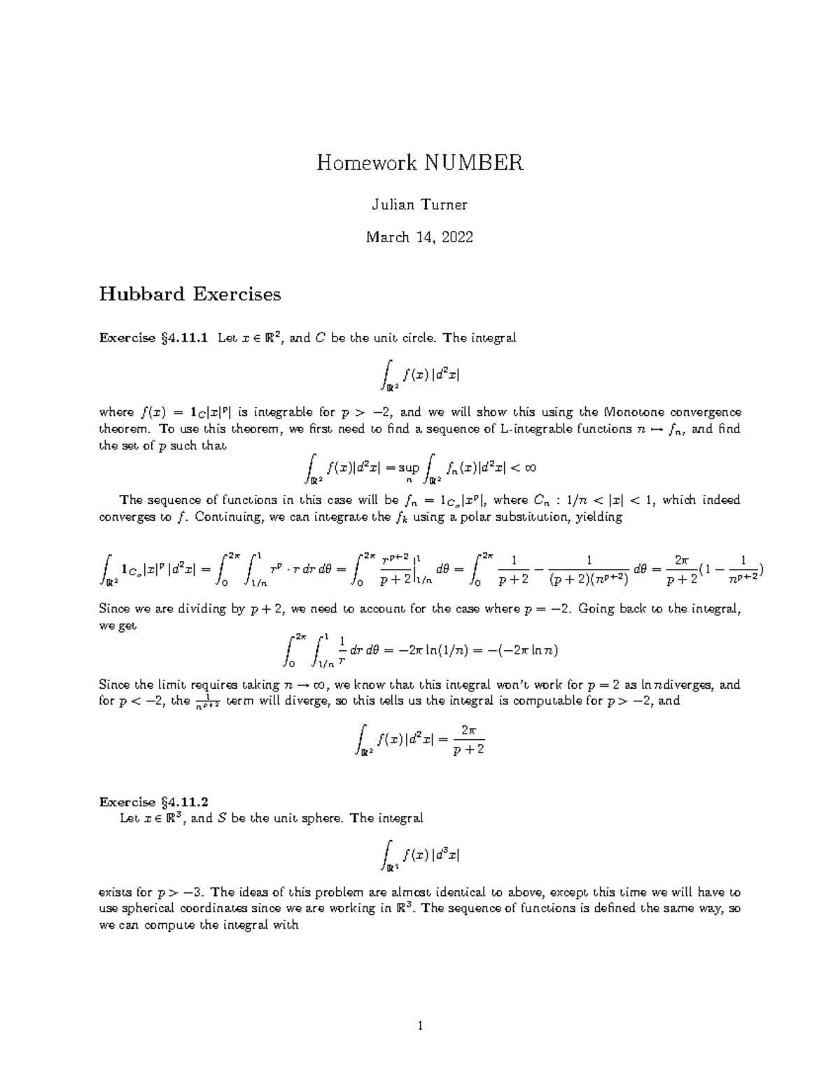 Math 2220 Homework 6 Homework Number Julian Turner March 14 2022