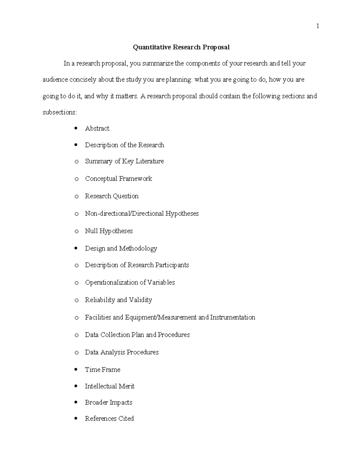 Research Proposal Template - Quantitative - Quantitative Research ...