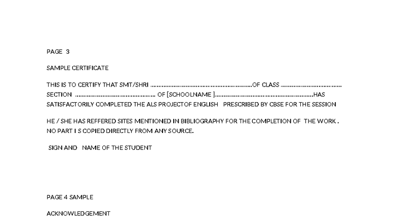 CBSE Project Report: ALS Project on Education & Social Issues - Studocu