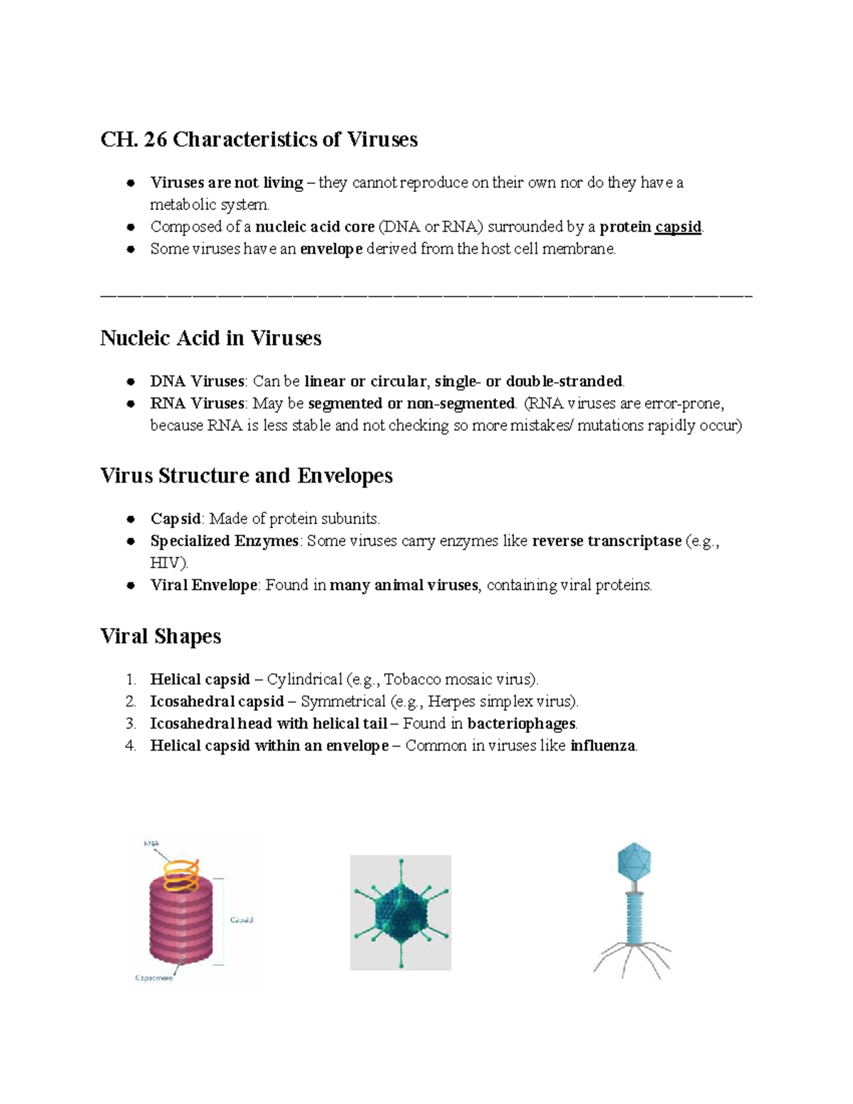 Ch. 26 Characteristics of viruses and prokaryotic diversity exam review ...