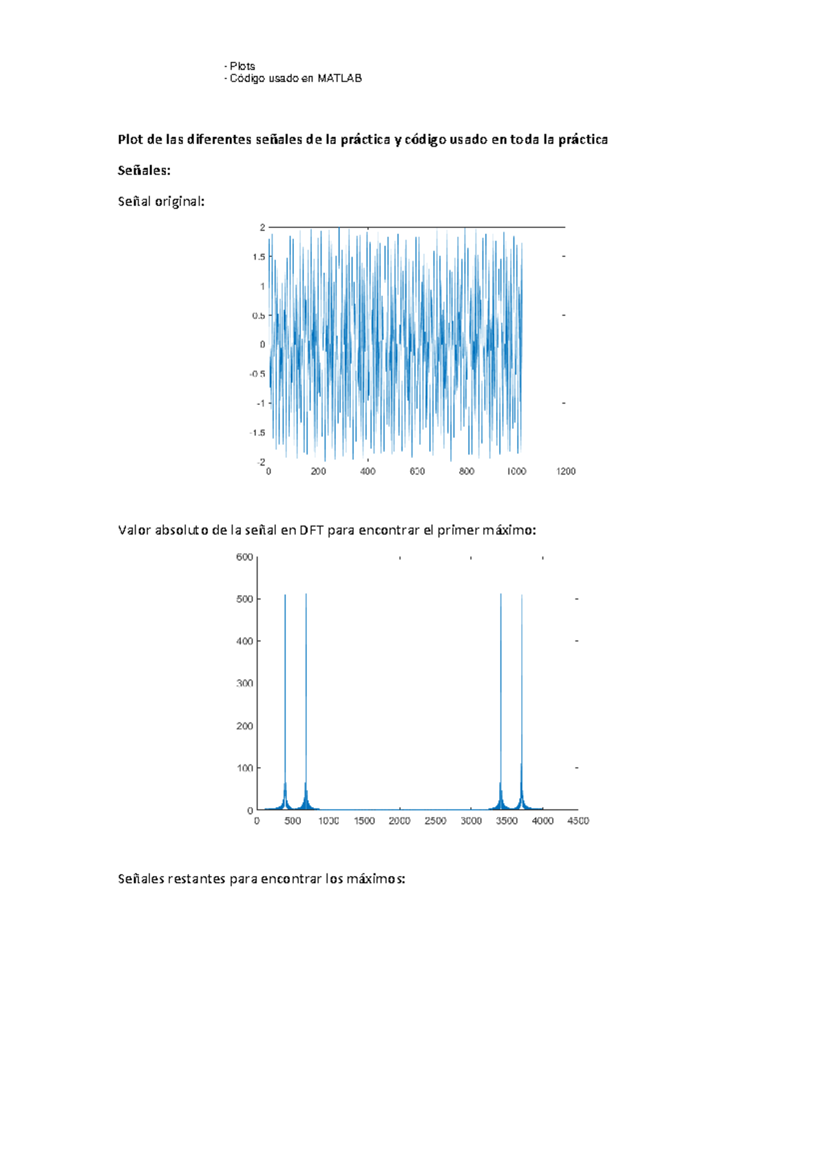Código MATLAB en la práctica 2 - PDS (EETAC) - Plot de las diferentes ...