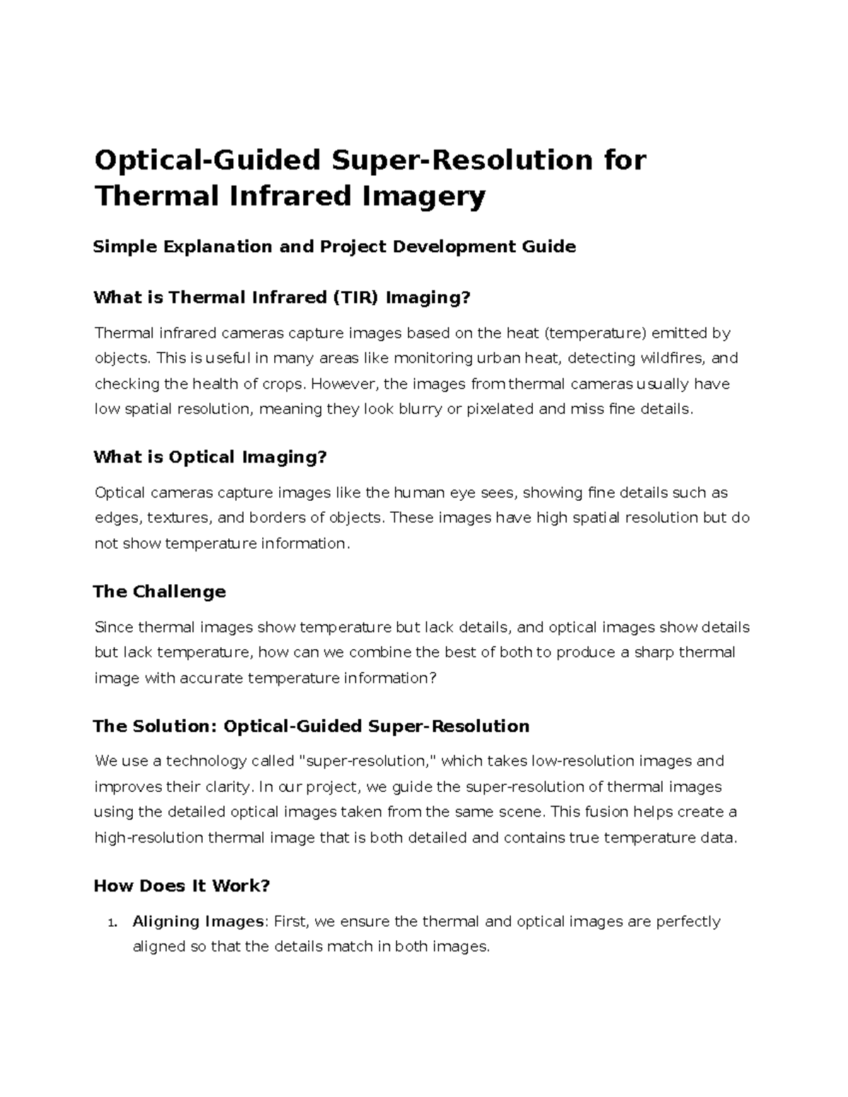 Optical-Guided Super Resolution for Thermal Infrared Imaging Project ...