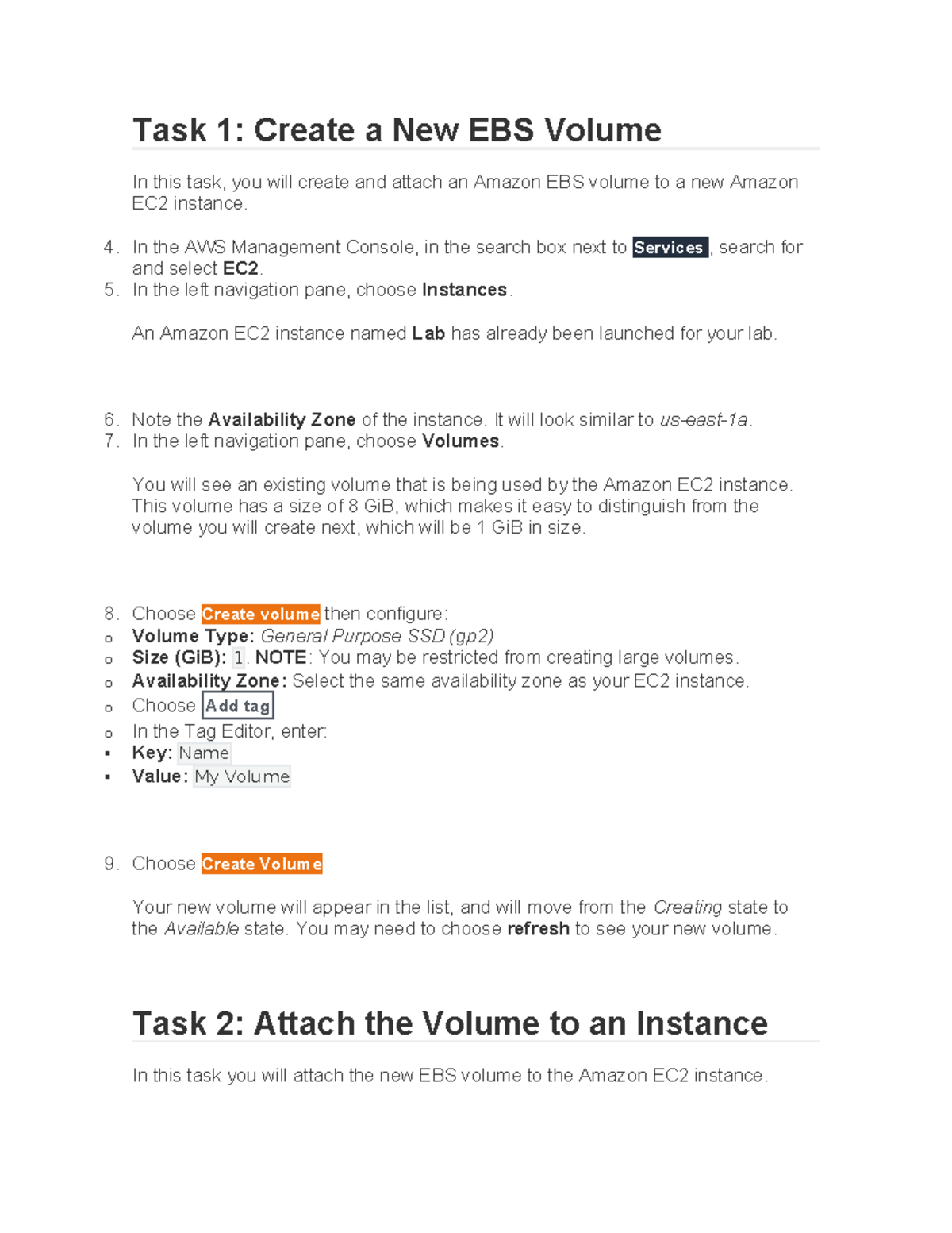 EBS Volume Creation & Management Guide for AWS Entry-Level Courses ...