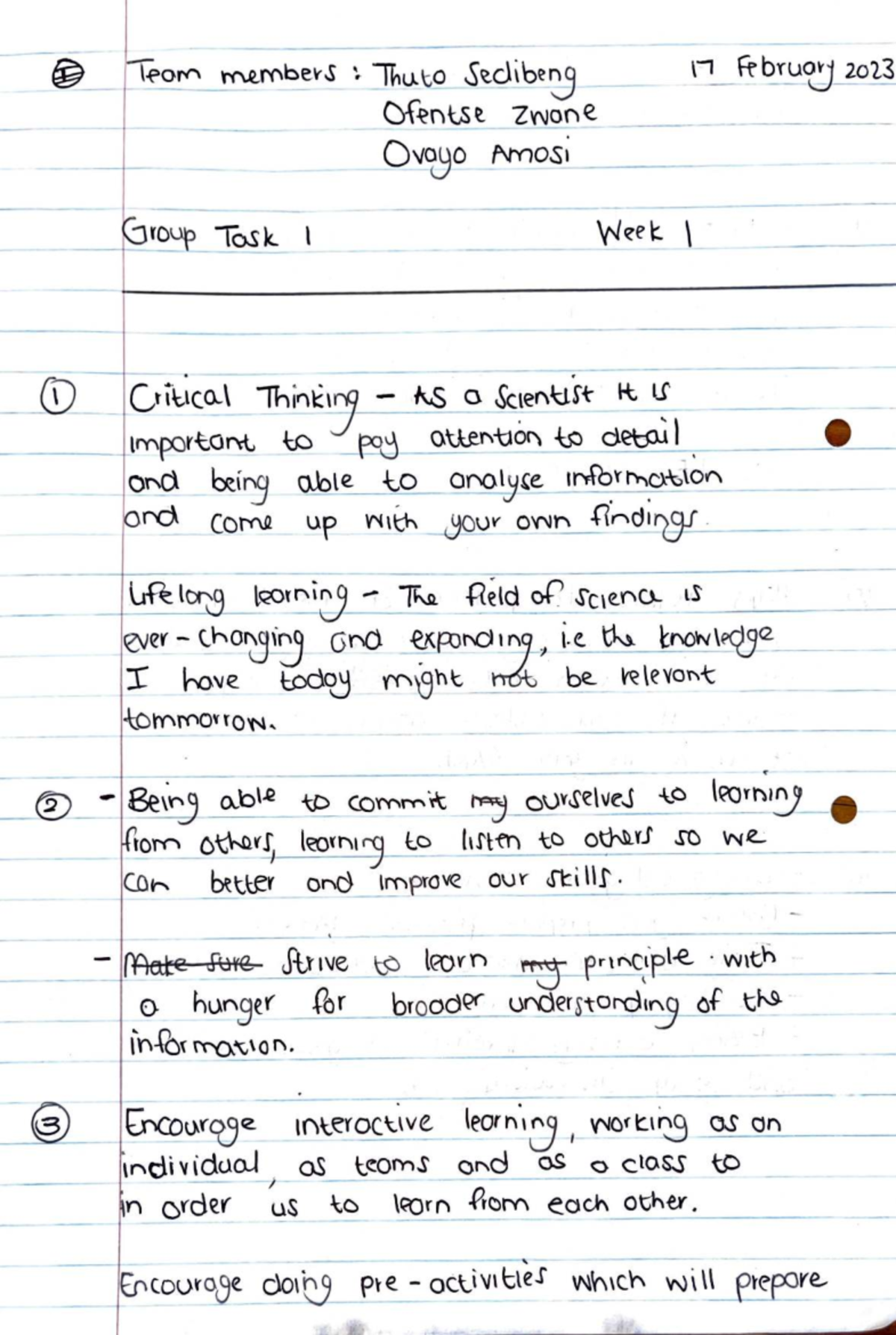 GT1 Group Task Weekly Response Summary - Studocu