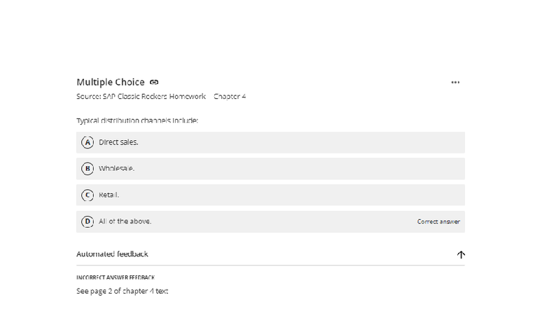 SAP Classic Rockers Homework: Chapter 4 Multiple Choice Questions - Studocu