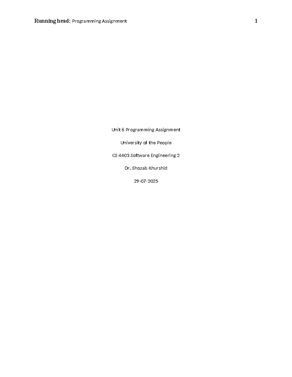 Unit 6 Programming Assignment 2: Testing Strategy for Course ...