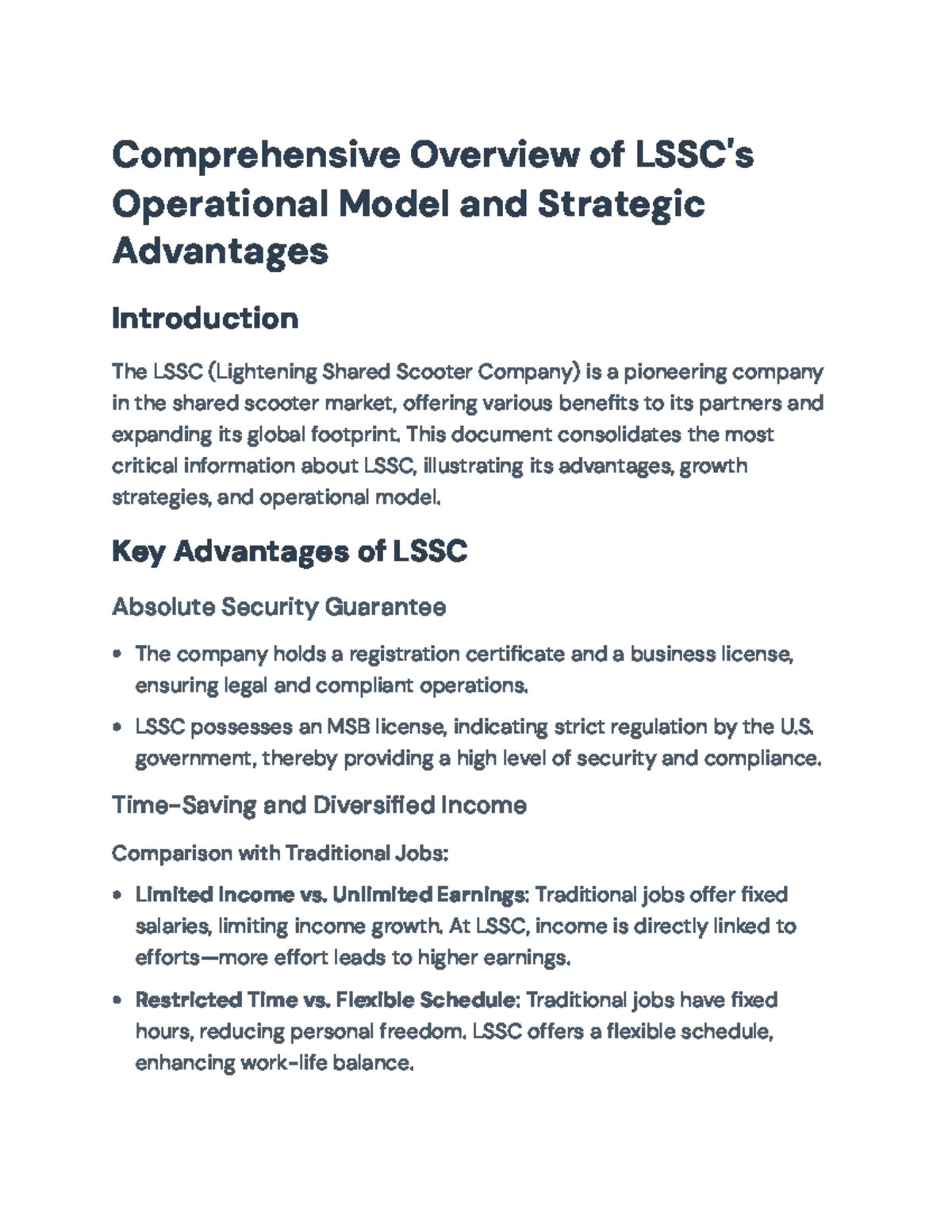 LSSC Operational Model & Strategic Advantage Overview - Comprehensive ...