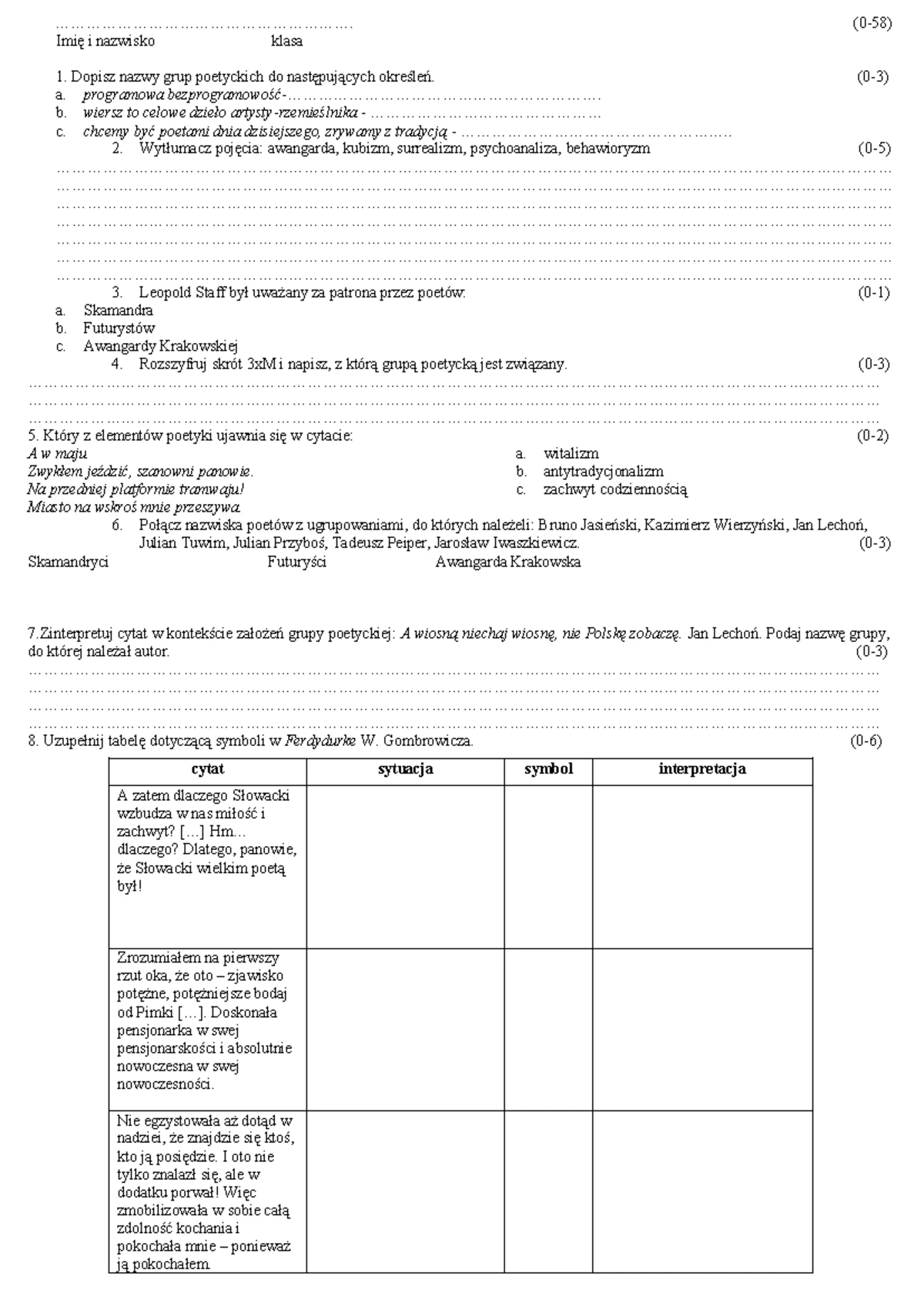 Zdążyć Przed Panem Bogiem Pytania I Odpowiedzi www.studocu.com