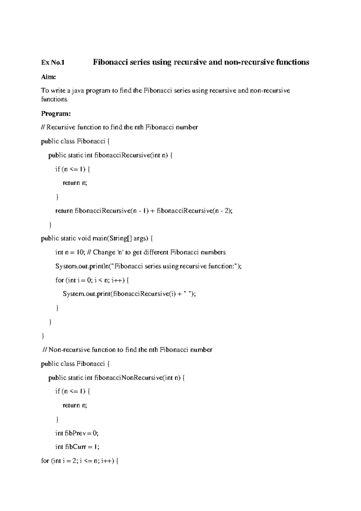 Java Lab Exercises 1-4: Fibonacci, Palindrome & Employee Details - Studocu