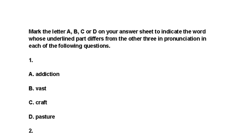 Pronunciation and Stress Practice Questions for English Language ...