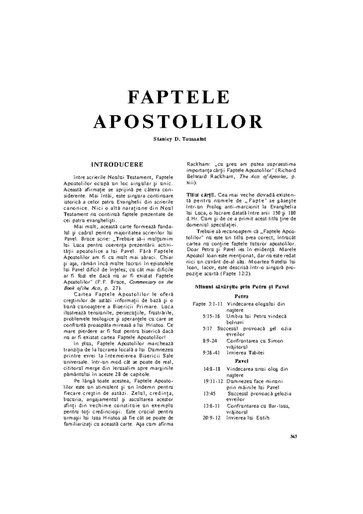 Comentariu detaliat la cartea Faptele Apostolilor - Studiu teologic ...