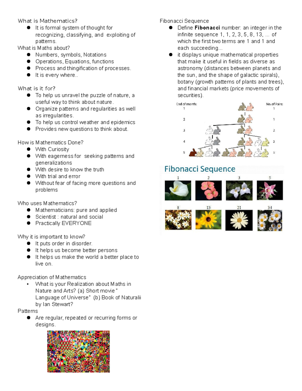 NATURE OF MATHEMATICS - What is Mathematics? It is formal system of ...