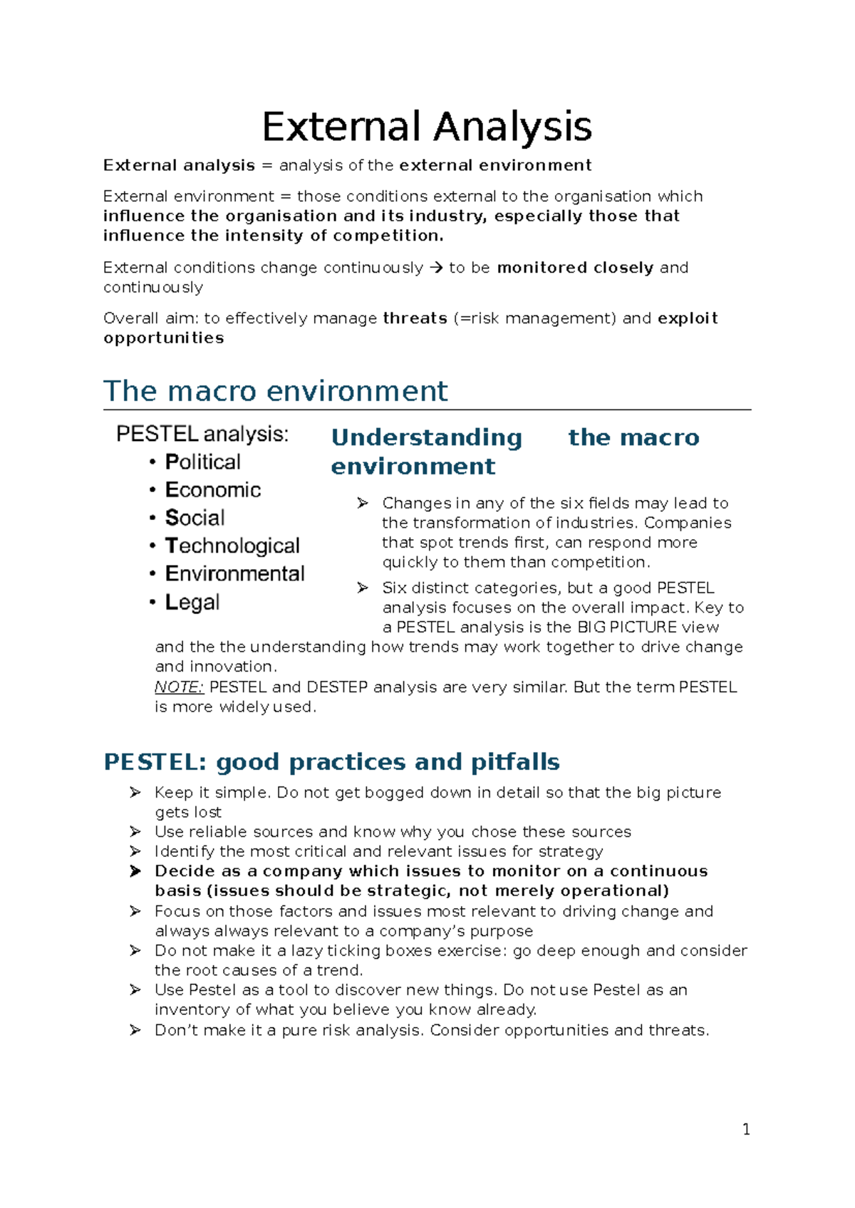 02 External Analysis - Summary & Tips for Effective PESTEL Analysis ...