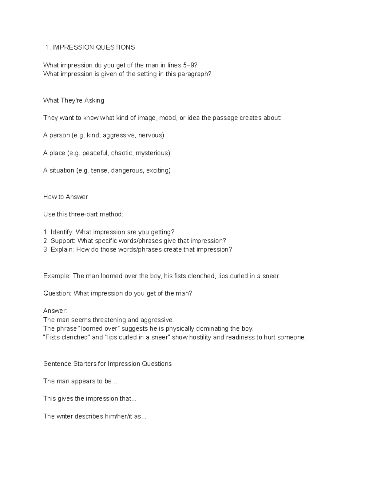 Impression and Effect Techniques - Study Guide 1 - Studocu