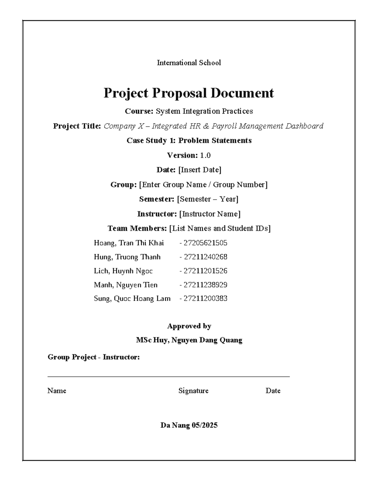 System Integration Practices: Project Proposal for Company X HR ...