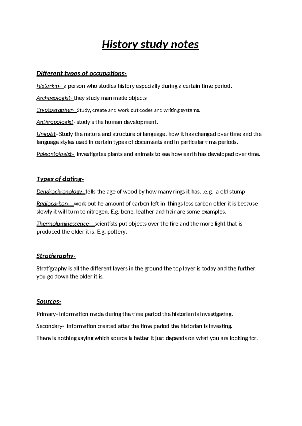 History Study Notes: Exploring Historical Methods and Key Concepts ...