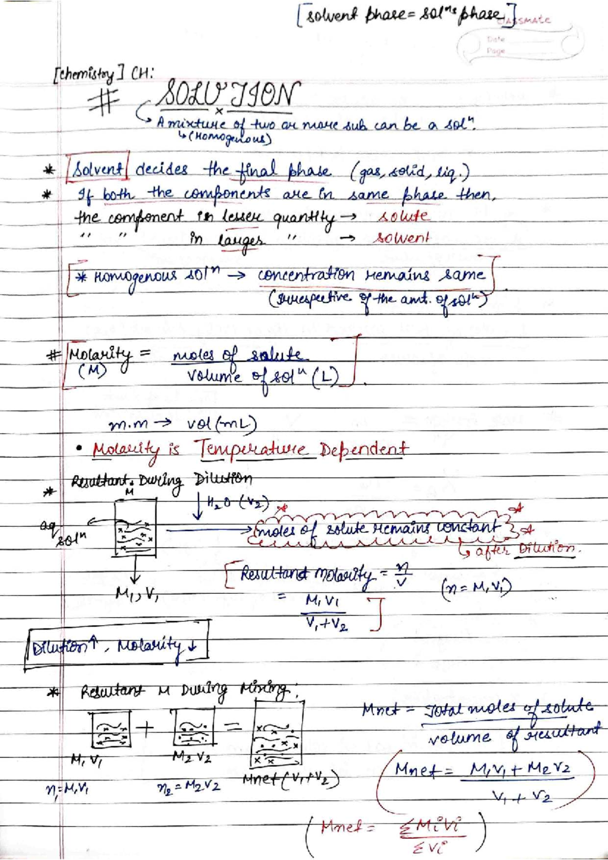 Chem-12: Handwritten Solutions Notes by Ishika - Studocu