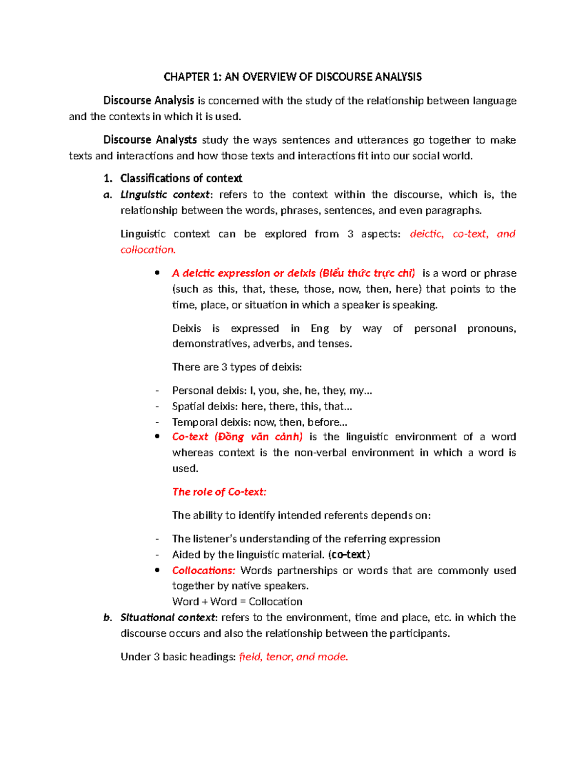 Discourse Analysis - Chapter 1 Overview and Contexts - Studocu