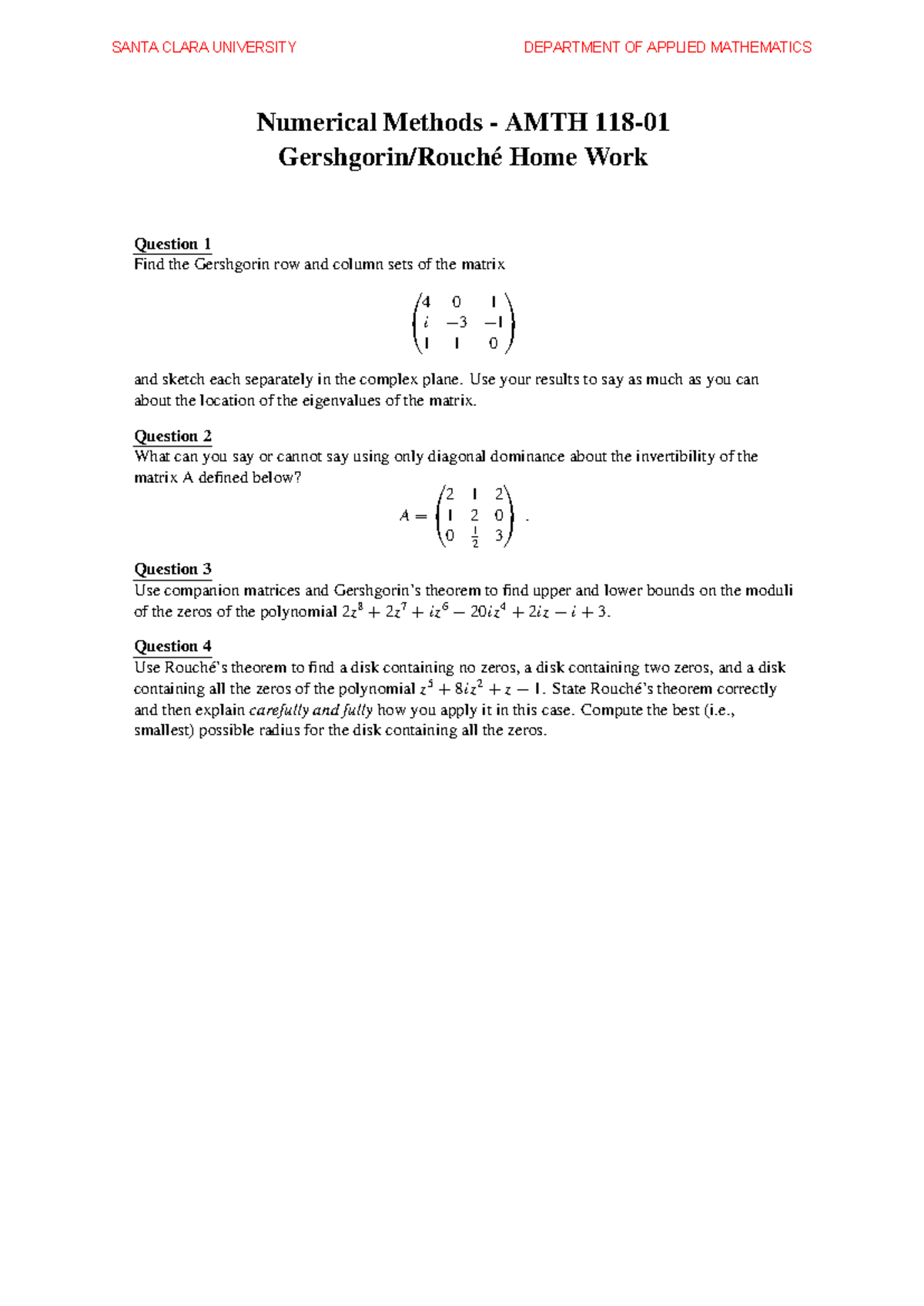 HW Gersh - Numerical Methods AMTH Homework on Eigenvalues and ...