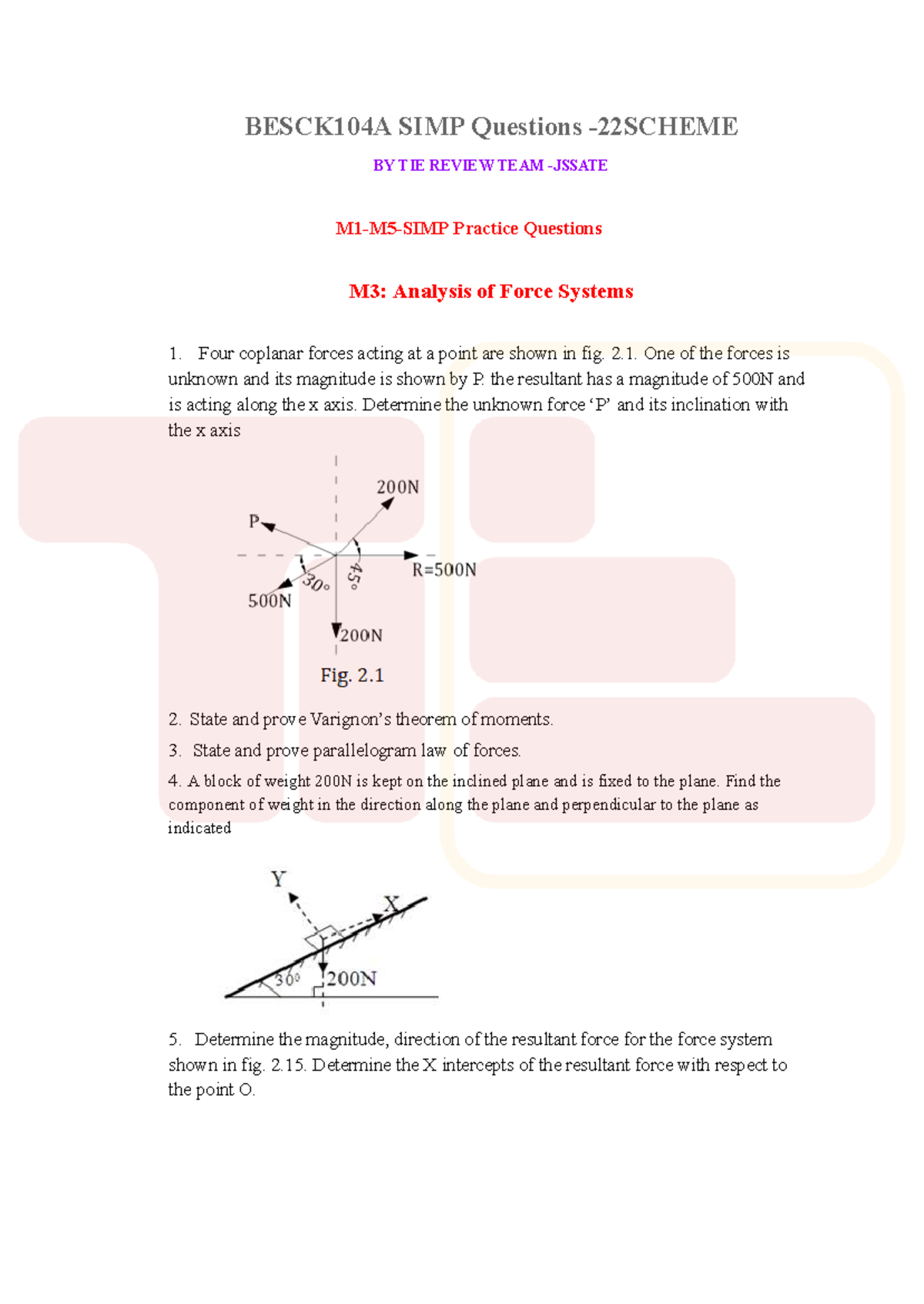 BESCK104A Final Exam Review: Force Systems & Centroid Analysis - Studocu