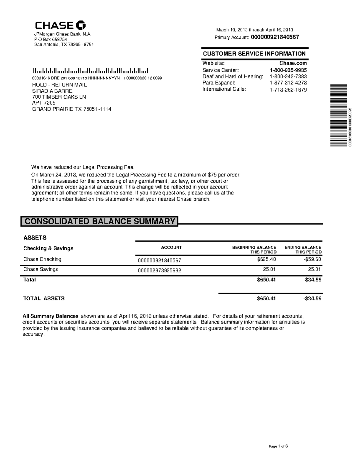 149202703-Statement-PDF CHase - CUSTOMER SERVICE INFORMATION ...