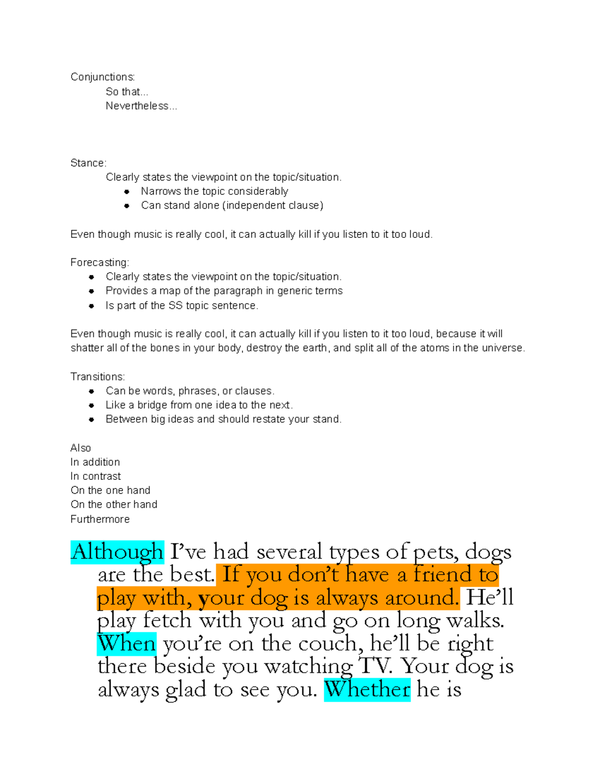 Race + Notes - Rawr :3 - Conjunctions: So that... Nevertheless ...