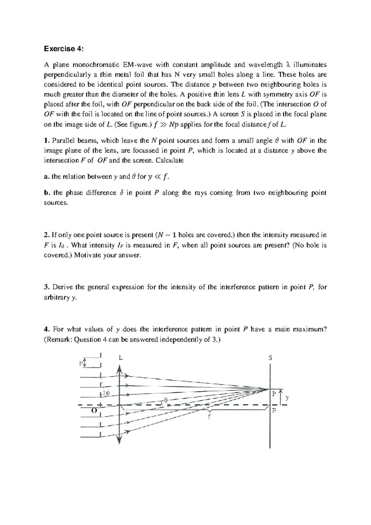 Exercise 4 - Solutions to Optics Q3 - Interference Patterns and ...