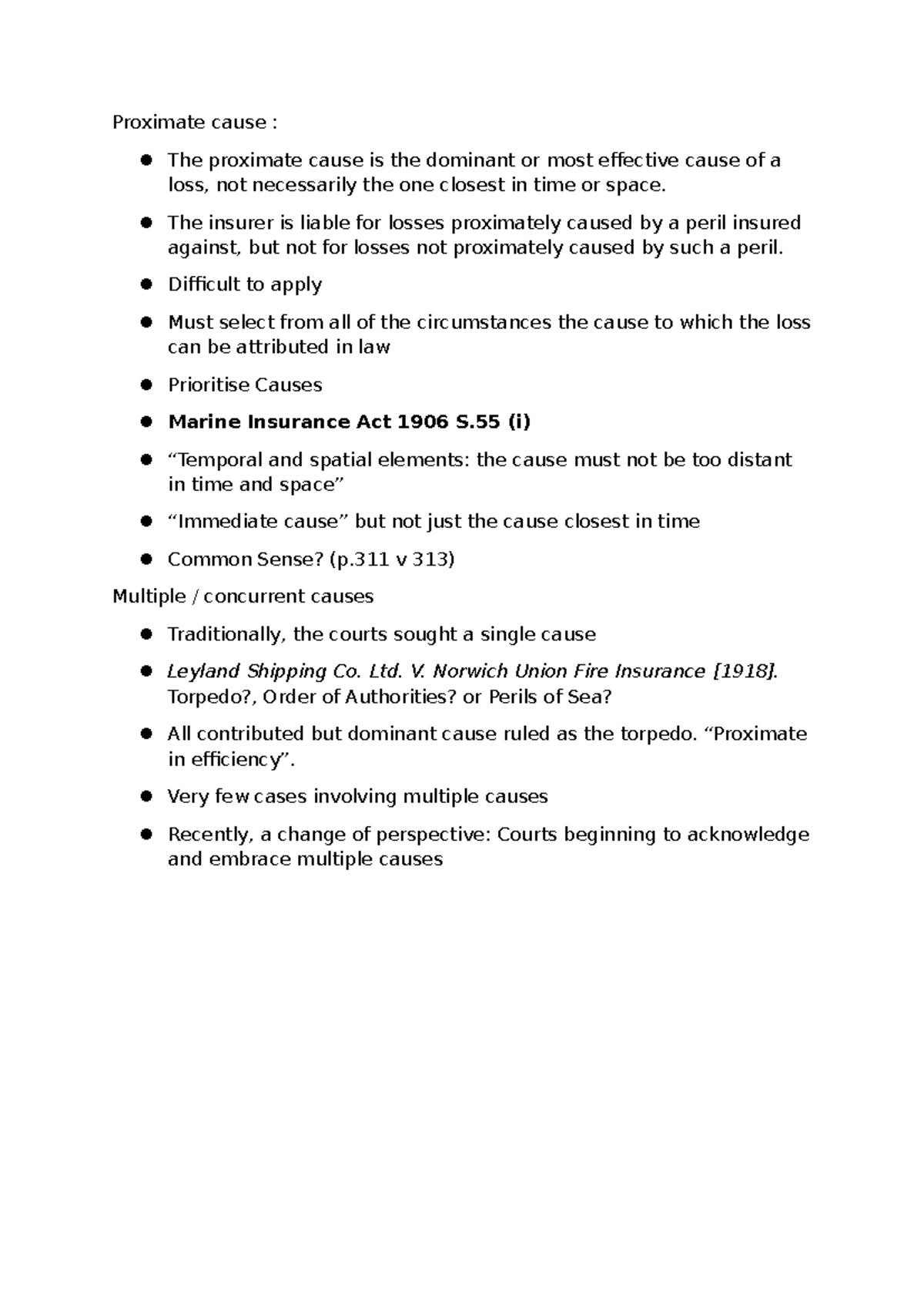 Proximate Cause Analysis - Week 6 Notes for Law 101 - Studocu