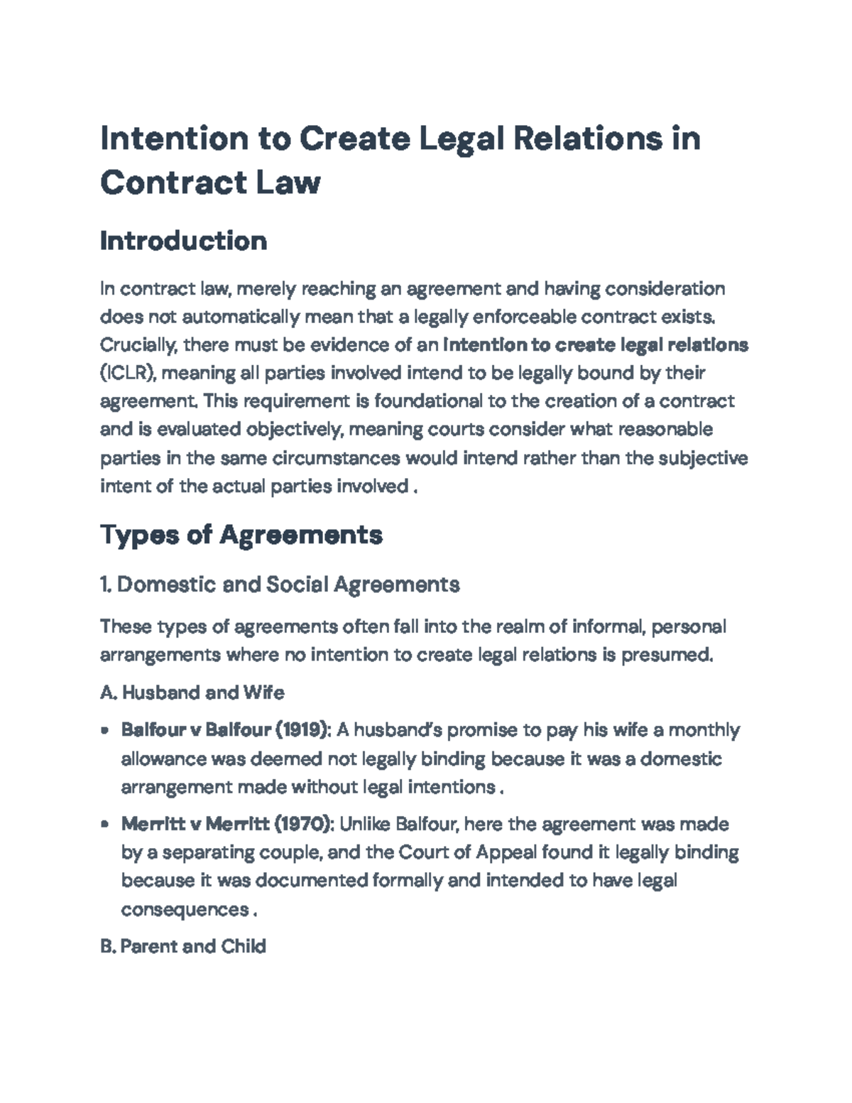 Understanding Intention to Create Legal Relations in Contract Law ...